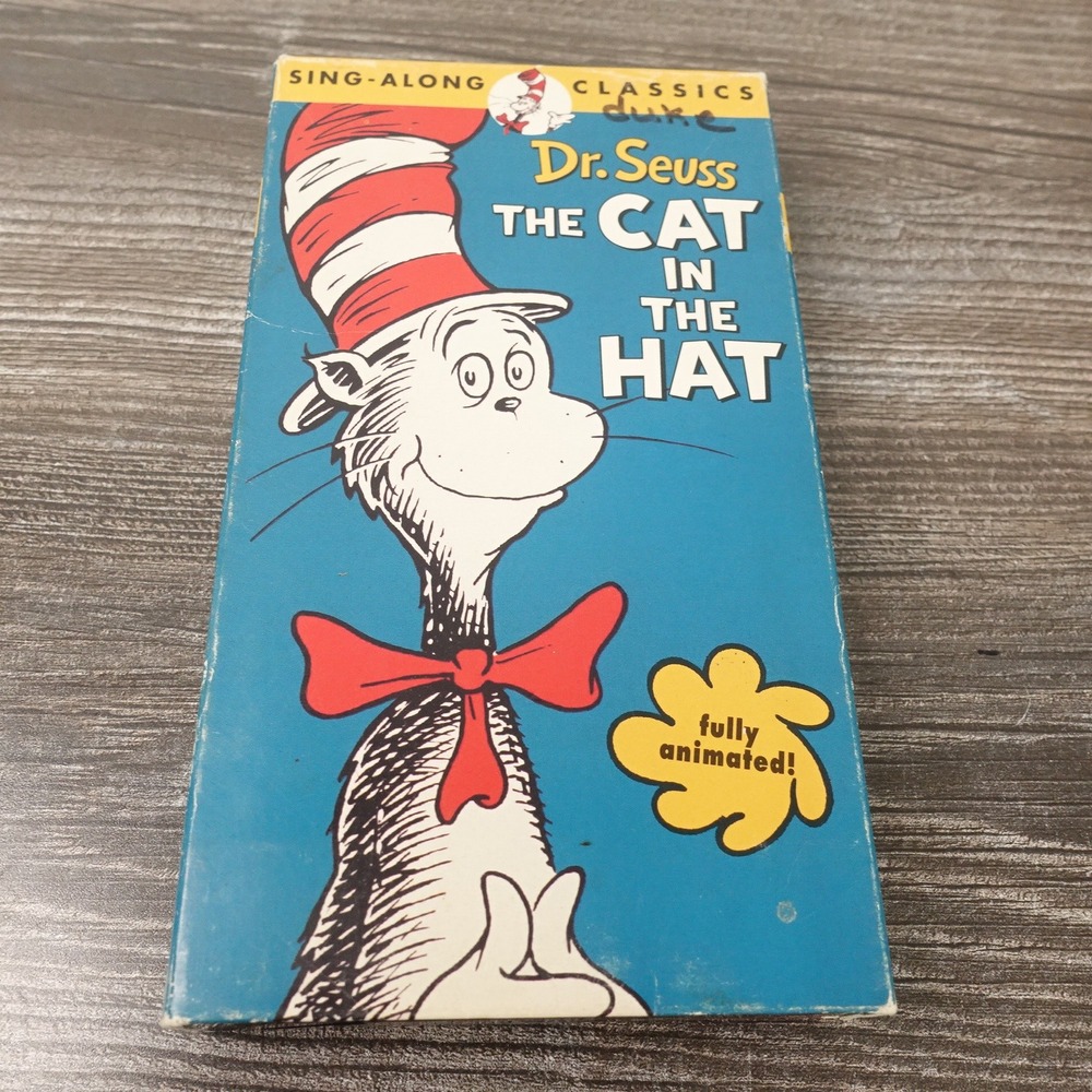 Dr. Seuss The Cat in the Hat VHS Kids OS Blue Good Sing-Along Classics 8159